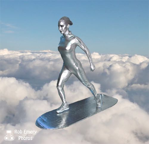 The Silver Surfer wanders the skies